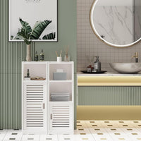 Dripex 3 Tier Bathroom Storage Cabinet White, 25W x 22D x 80H cm Waterproof Dustproof design, Compact Space-saving Size, Tool-free Disassembly, Free Standing