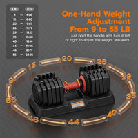 Dripex Adjustable Dumbbells 55lbs Dumbbell Weights Pair for Men | Quick-Adjust Non-Slip Handle, Fast Weight Set for Saving Place, Home Gym Fitness Training, Safety Locking Mechanism