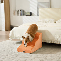 Dripex Curved Dog Stairs for Beds Couches, 2/3-Step Dog Steps with Durable Non-Slip Fabric Cover, Dog Slope Stairs for Small Dogs, Cats or Pets Friendly