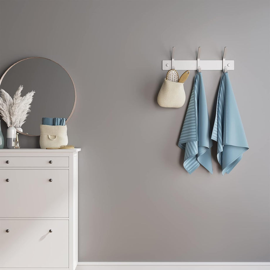 Dripex Coat Hook Rack Wall Mounted 304 Stainless Steel Hanger Heavy Duty Clothes Hat Holder (3/4 Hooks)