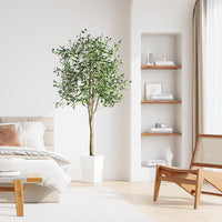 YOLEO 4FT/5FT/6FT/7FT Artificial Olive Tree Tall Faux Silk Olive Plant with Lifelike Olive Leaves Fake Olive Tree for Home Office Indoor Decor
