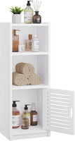 Dripex 3 Tier Bathroom Storage Cabinet White, 25W x 22D x 80H cm Waterproof Dustproof design, Compact Space-saving Size, Tool-free Disassembly, Free Standing
