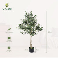 YOLEO 4FT/5FT/6FT/7FT Artificial Olive Tree, Faux Olive Silk Tree Indoor, Lifelike Fake Plant for Living Room Bedroom Balcony Corner Office Decor