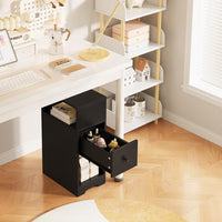 Dripex Slim Bedside Table, Bedside Cabinet with Drawer, Wooden End Table | 25D x 30W x 65H cm, 4 Tier, Nightstand, Sofa Side Table, Bedroom Side Table, Storage Drawer, Space Saving