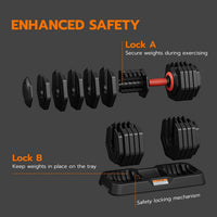 Dripex Adjustable Dumbbells 55lbs Dumbbell Weights Pair for Men | Quick-Adjust Non-Slip Handle, Fast Weight Set for Saving Place, Home Gym Fitness Training, Safety Locking Mechanism