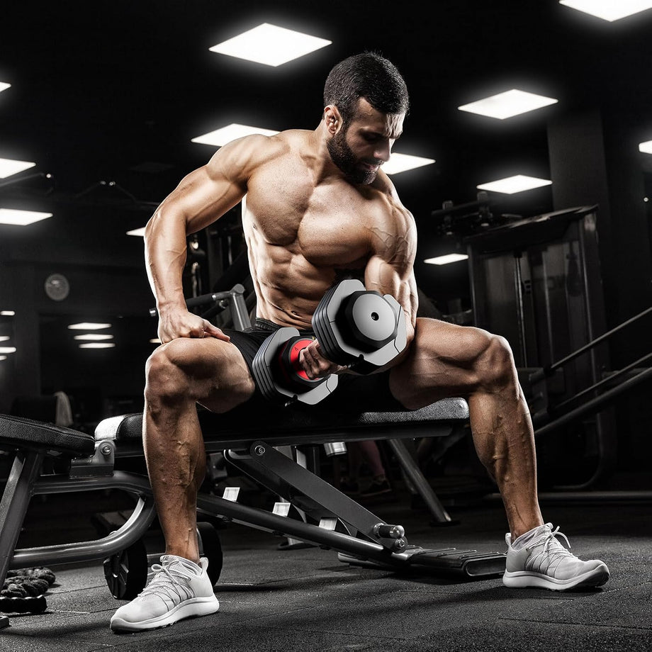 Dripex Adjustable Dumbbells 11kg/24.5kg Dumbbell Weights Pair for Men | Quick-Adjust Non-Slip Handle, Fast Weight Set for Saving Place, Home Gym Fitness Training, Safety Locking Mechanism