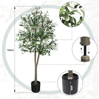 YOLEO 4FT/5FT/6FT/7FT Artificial Olive Tree Tall Faux Silk Olive Plant with Lifelike Olive Leaves Fake Olive Tree for Home Office Indoor Decor