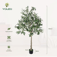YOLEO 4FT/5FT/6FT/7FT Artificial Olive Tree, Faux Olive Silk Tree Indoor, Lifelike Fake Plant for Living Room Bedroom Balcony Corner Office Decor
