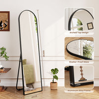 Dripex Arch/Rectangular Mirror Full Length, 160 x 50cm/150 x 40cm Full Body Floor Mirror with Stand, Standing/Leaning/Hanging for Living Room Bedroom