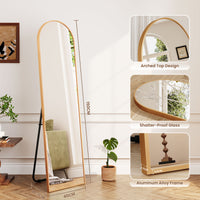 Dripex Arch/Rectangular Mirror Full Length, 160 x 50cm/150 x 40cm Full Body Floor Mirror with Stand, Standing/Leaning/Hanging for Living Room Bedroom