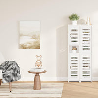 Dripex 7 Tier Tall Bathroom Floor Cabinet, 20W x 20D x 118H cm, Slim White Storage Cabinet with Door, Narrow Free Standing Cupboards Adjustable Shelves for Bathroom or Bedroom