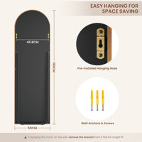 Dripex Arch/Rectangular Mirror Full Length, 160 x 50cm/150 x 40cm Full Body Floor Mirror with Stand, Standing/Leaning/Hanging for Living Room Bedroom