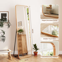 Dripex Arch/Rectangular Mirror Full Length, 160 x 50cm/150 x 40cm Full Body Floor Mirror with Stand, Standing/Leaning/Hanging for Living Room Bedroom