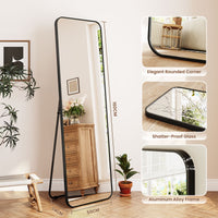 Dripex Arch/Rectangular Mirror Full Length, 160 x 50cm/150 x 40cm Full Body Floor Mirror with Stand, Standing/Leaning/Hanging for Living Room Bedroom
