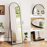 Dripex Arch/Rectangular Mirror Full Length, 160 x 50cm/150 x 40cm Full Body Floor Mirror with Stand, Standing/Leaning/Hanging for Living Room Bedroom