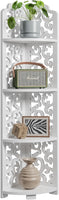 Dripex 3 Tier/4 Tier Baroque White Corner Shelf, Narrow Bathroom Shelves for Small Space, Floor Standing Storage Display Rack for Living Room, Bedroom or Home