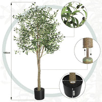 YOLEO 4FT/5FT/6FT/7FT Artificial Olive Tree Tall Faux Silk Olive Plant with Lifelike Olive Leaves Fake Olive Tree for Home Office Indoor Decor