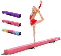 Dripex Kids Balance Beam - 210/240cm Portable Folding Balance Beam with Carry Handles, High Density EVA Faux Suede Gymnastics Beam for Home Gym Exercise