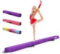 Dripex Kids Balance Beam - 210/240cm Portable Folding Balance Beam with Carry Handles, High Density EVA Faux Suede Gymnastics Beam for Home Gym Exercise