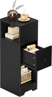Dripex Slim Bedside Table, Bedside Cabinet with Drawer, Wooden End Table | 25D x 30W x 65H cm, 4 Tier, Nightstand, Sofa Side Table, Bedroom Side Table, Storage Drawer, Space Saving