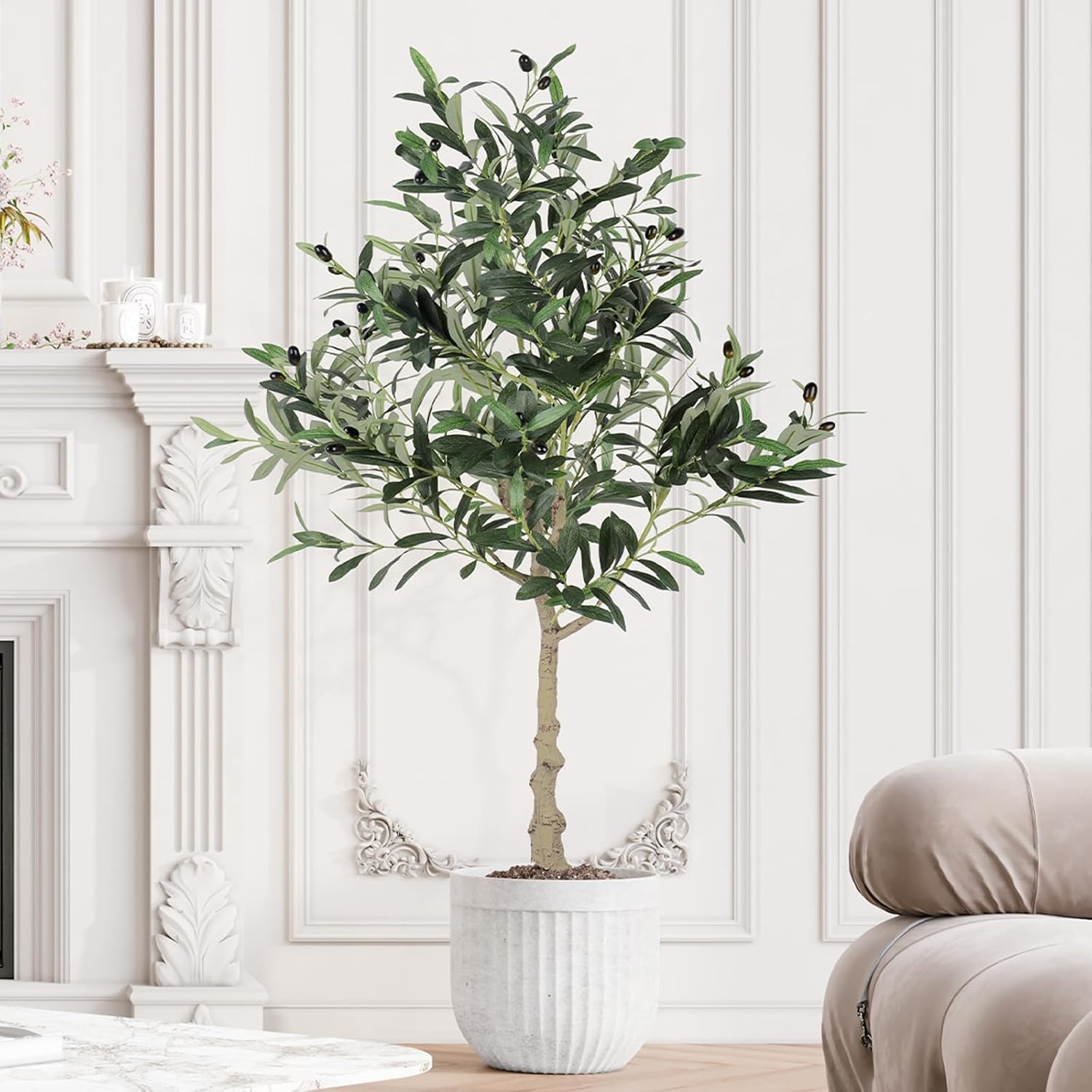 4ft 5ft 6ft 7ft Artificial Tree Faux Silk Tree Indoor Lifelike Fake Plant Living Room Bedroom Balcony Corner Office Decor