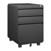 Dripex 3 Drawer Lockable Filing Cabinet, Metal Mobile File Cabinet on Wheels, Under Desk Office Storage for A4, Letter & Legal Files, Anti-Tilt, Pre-Assembled Body