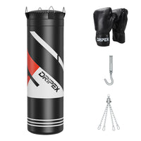 Dripex Punch Bag, 4FT Heavy Boxing Bag Set with Gloves, Hanging Punching Bag with 360° Swivel Hanging Chains - Punch Bags Equipment for Adults&Kids MMA Kickboxing Muay Thai Karate, Home Gym Training