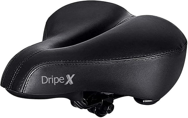 Dripex Gel Bike Seat - Comfort Universal Cycle Saddle Wide Cushion Pad Waterproof for Women & Men - Fits MTB/Road/Spinning Bikes