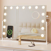 Dripex 14/15 Dimmable LED Bulbs Rotatable Hollywood Vanity Mirror with Lights, Large Illuminated Makeup Mirror, 3 Lighting Modes, Phone Holder, Titing Hollywood Mirror for Bedroom