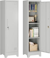 Dripex Metal Cabinet with Hanging Rail Lockable Steel Filing Cabinet Multi-purpose Storage Cabinet Steel Locker for School Home Office Garage 150 x 38 x 38 cm