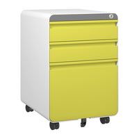 Dripex 3 Drawer Lockable Filing Cabinet, Metal Mobile File Cabinet on Wheels, Under Desk Office Storage for A4, Letter & Legal Files, Anti-Tilt, Pre-Assembled Body