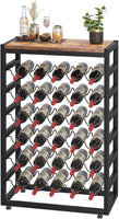 Dripex 30 Bottles Wine Rack Free Standing Floor, 6-Tier Display Wine Storage Shelves with Wooden Table Top, Sturdy Metal Bottle Holder for Kitchen Bar Pantry (L59 x W30 x H88cm)