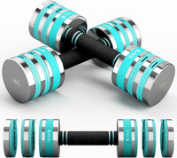 Dripex Adjustable Dumbbells Weight Set 5kg 10kg Dumbbell Pair 4-in-1 | Dumbbells Set Women Men, Sold as a Pair, Non-Slip Handle, Home Gym Fitness