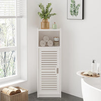 Dripex 3 Tier Bathroom Floor Cabinet, 25W x 22D x 80H cm, Free Standing Shelf Unit, White Storage Cabinet with Door for Bathroom or Bedroom (Big Door)