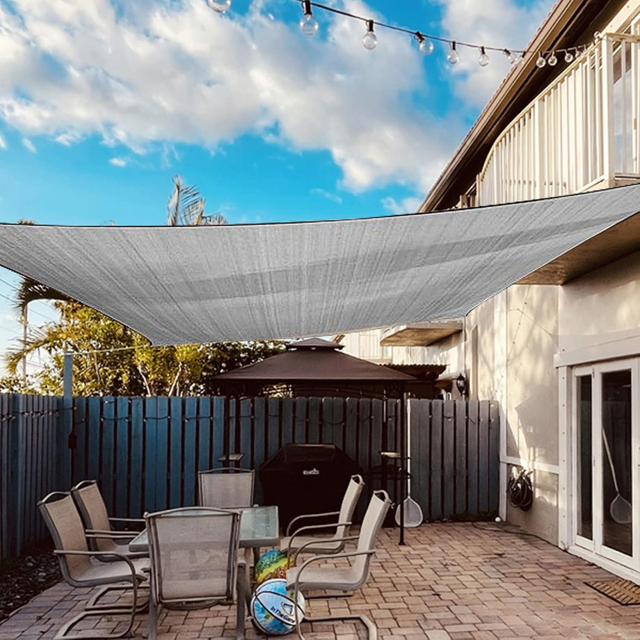 Dripex Sun Shade Sail Waterproof Rectangle Canopy, PES Polyester 95% UV Block Shade Cover Sunscreen with Free Rope for Patio Party Backyard Lawn Garden Outdoor Activities