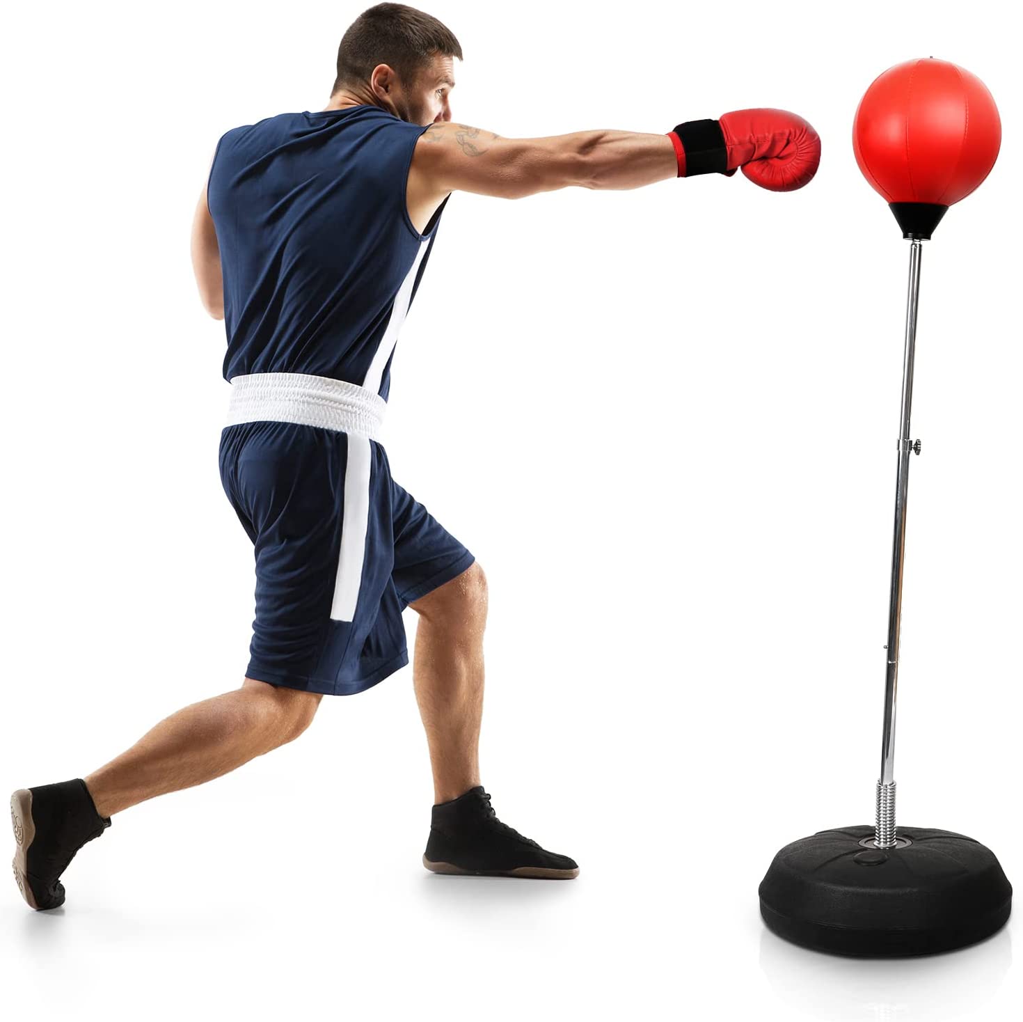 Punching Bag Stand Height Adjustable Boxing Bag Free Standing Speed Reaction &amp Fitness Training Stress Relief Workout &amp Home Gym Use