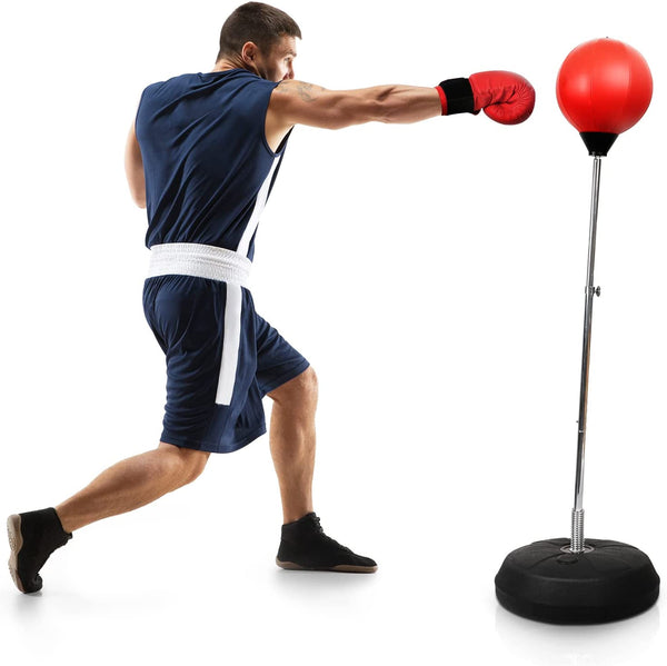 Dripex Punching Bag with Stand, Height Adjustable Boxing Bag Free Standing for Speed, Reaction & Fitness Training - Stress Relief Workout for Adults, Teens & Kids - Home Gym Use