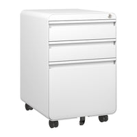 Dripex 3 Drawer Lockable Filing Cabinet, Metal Mobile File Cabinet on Wheels, Under Desk Office Storage for A4, Letter & Legal Files, Anti-Tilt, Pre-Assembled Body