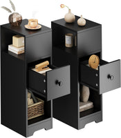 Dripex Slim Bedside Table, Bedside Cabinet with Drawer, Wooden End Table | 25D x 30W x 65H cm, 4 Tier, Nightstand, Sofa Side Table, Bedroom Side Table, Storage Drawer, Space Saving