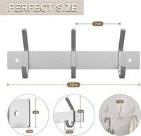 Dripex Coat Hook Rack Wall Mounted 304 Stainless Steel Hanger Heavy Duty Clothes Hat Holder (3/4 Hooks)