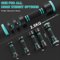 Dripex Steel Adjustable Dumbbells Set 2.5kg 5kg 7.5kg 10kg 15kg 25kg Dumbbells Pair Hand Weights with Foam Handle for Men Women Home Gym Fitness Dumbbell Training