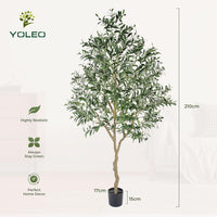 YOLEO 4FT/5FT/6FT/7FT Artificial Olive Tree Faux Silk Olive Plant for Home Office Decor Indoor Lifelike Fake Tree
