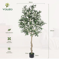 YOLEO 4FT/5FT/6FT/7FT Artificial Olive Tree, Faux Olive Silk Tree Indoor, Lifelike Fake Plant for Living Room Bedroom Balcony Corner Office Decor