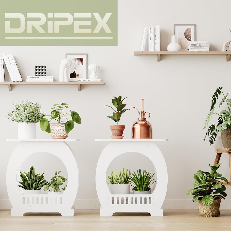 Dripex 3-Tier Side End Table with Storage Shelf Basket, White Small Bedside Table, Slim Narrow Nightstand Small Spaces for Living Room, Bedroom, Bathroom, Balcony