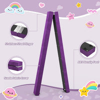 Dripex 7FT Folding Gymnastics Balance Beam Kids Training Beam Faux Suede for Home Gym Exercise