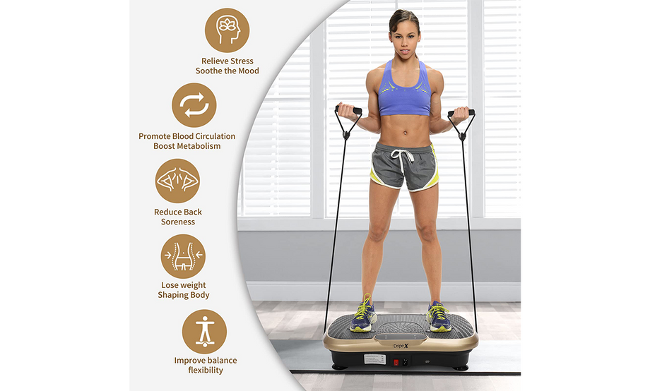 Dripex Vibration Plate for Home, Fitness & Slimming with Resistance Bands