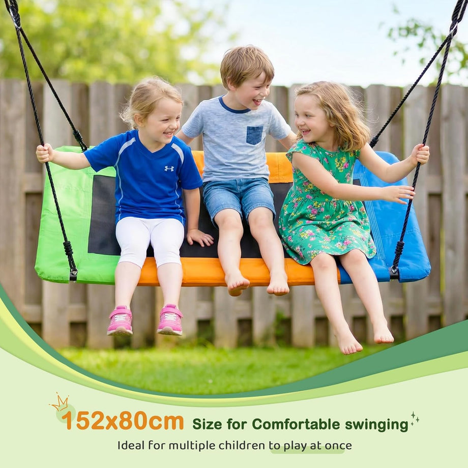 Dripex 150 x 80 cm Kids Nest Swing, Children's Swing Seat, Adjustable Hanging Tree Swings for Outdoor Backyard Garden, Oxford, 150 kg Capacity