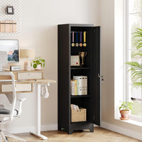 Dripex Metal Cabinet with Hanging Rail Lockable Steel Filing Cabinet Multi-purpose Storage Cabinet Steel Locker for School Home Office Garage 150 x 38 x 38 cm