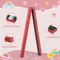 Dripex 7FT Folding Gymnastics Balance Beam Kids Training Beam Faux Suede for Home Gym Exercise