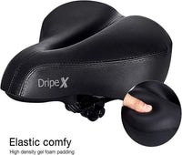 Dripex Gel Bike Seat - Comfort Universal Cycle Saddle Wide Cushion Pad Waterproof for Women & Men - Fits MTB/Road/Spinning Bikes